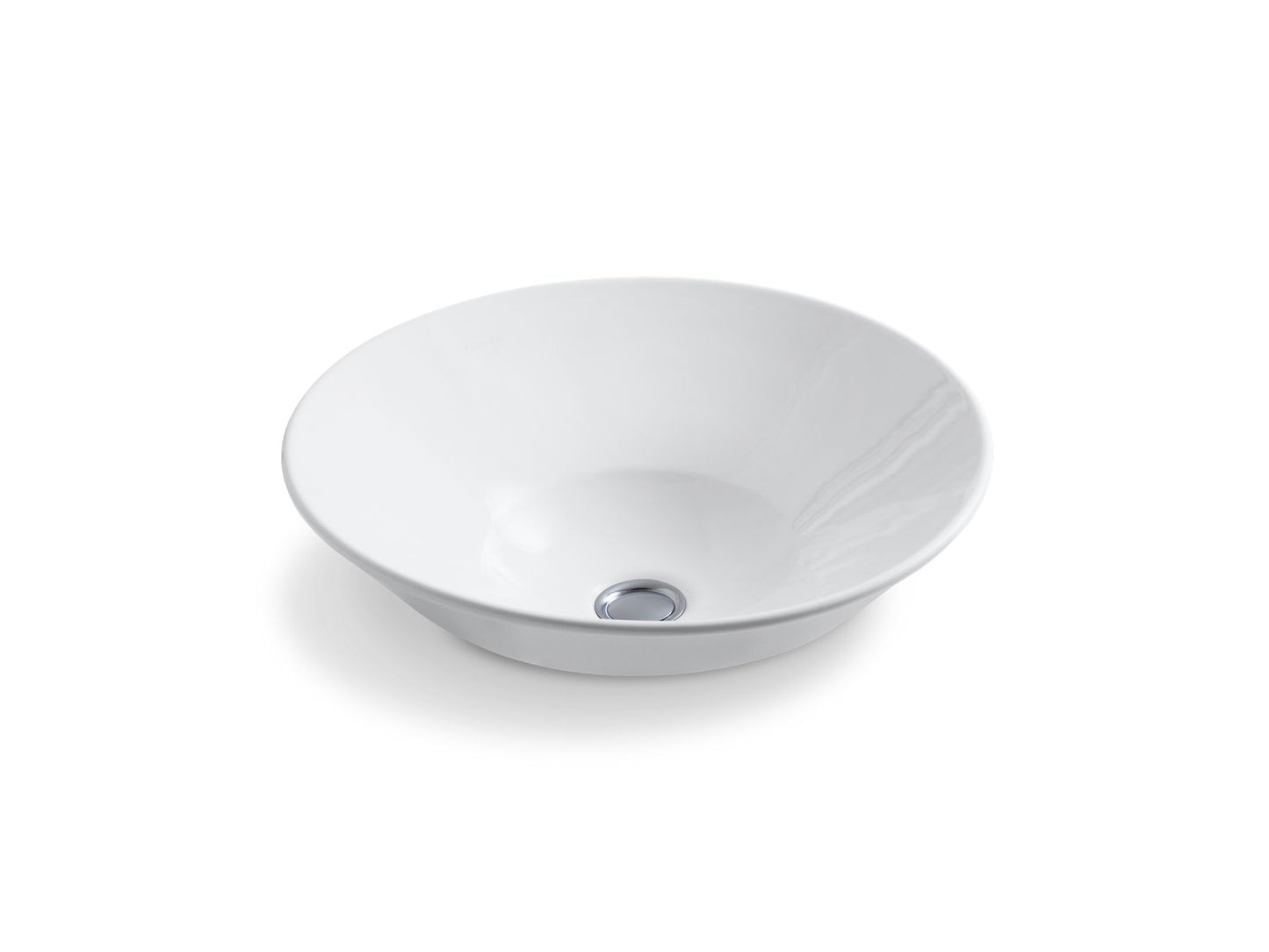 KOHLER K-2200-G Conical Bell 16-1/4" round vessel bathroom sink with glazed underside, no overflow