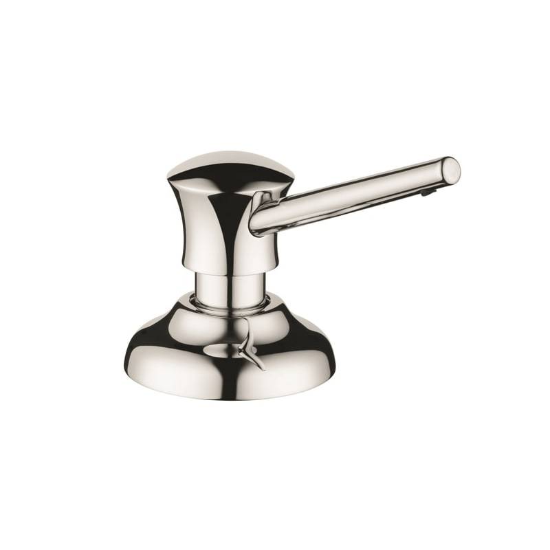 Hansgrohe 04540830 Traditional Soap Dispenser with 16 oz. Bottle Capacity in Polished Nickel