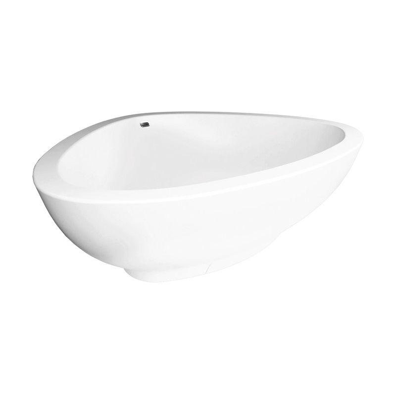 Axor 18950000 White Massaud Soaking Bath Tub Free Standing with Drain and Overflow