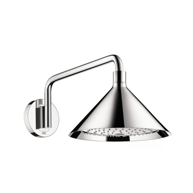 Axor 26021001 Front Wall Mount 11" 2.5 GPM 2-Jet Rain Shower Head with Shower Arm