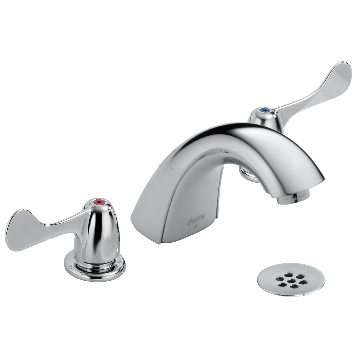Delta 3549LF-WFHDF Commercial Widespread Bathroom Faucet - Free Grid Strainer