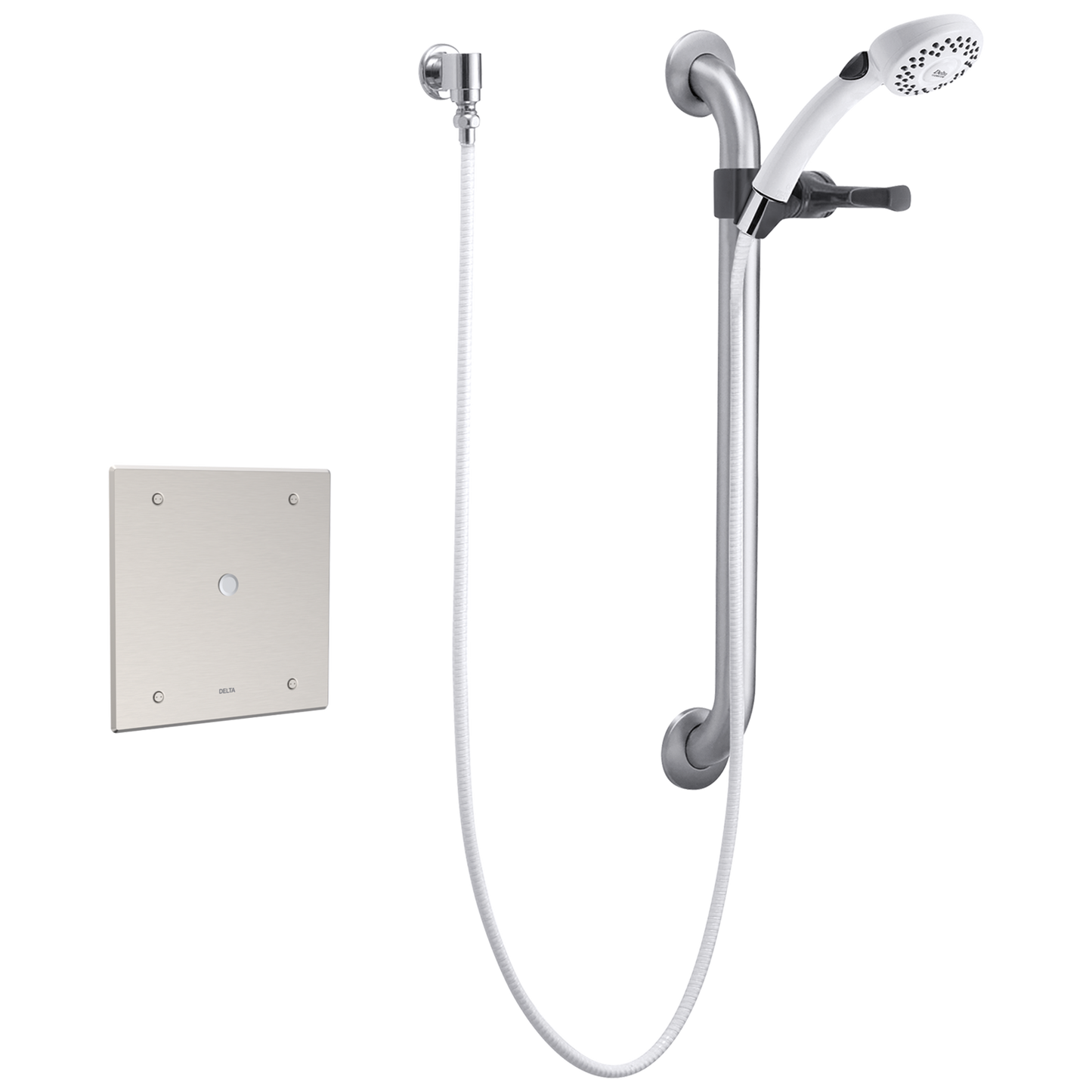Delta 860T153 Commercial Electronic Shower Trim with Push Button Activator - Hardwire