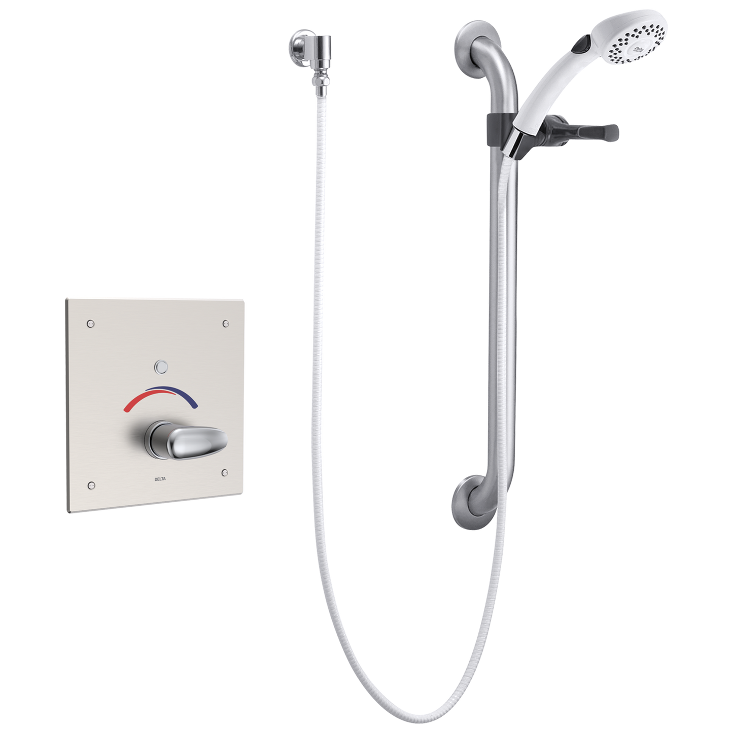 Delta 860T157 Commercial Electronic Shower Trim with Push Button Activator - Hardwire