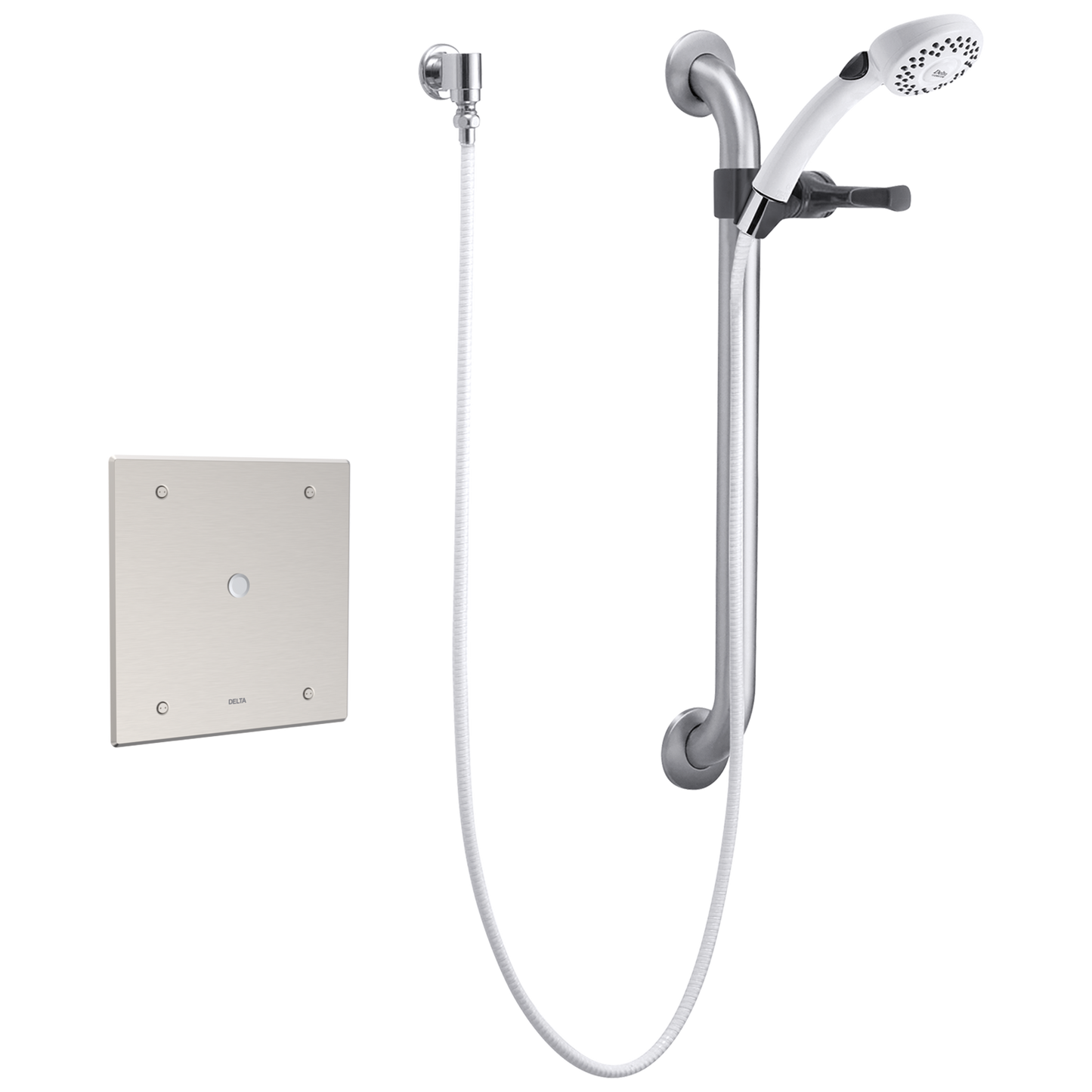 Delta 860T158 Commercial Electronic Shower Trim with Push Button Activator - Hardwire