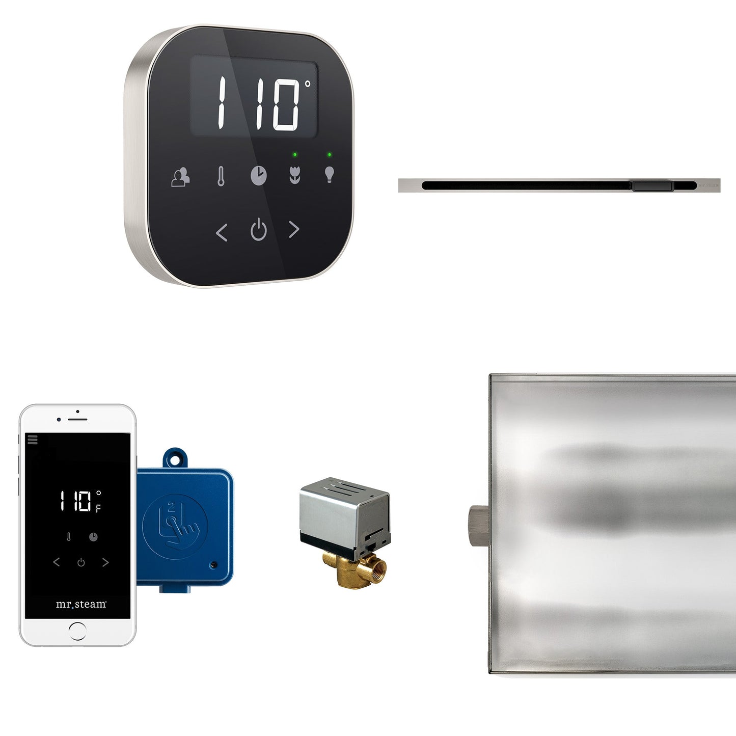 Mr. Steam ABTLRLBKBN AirButler® Linear Black in Brushed Nickel