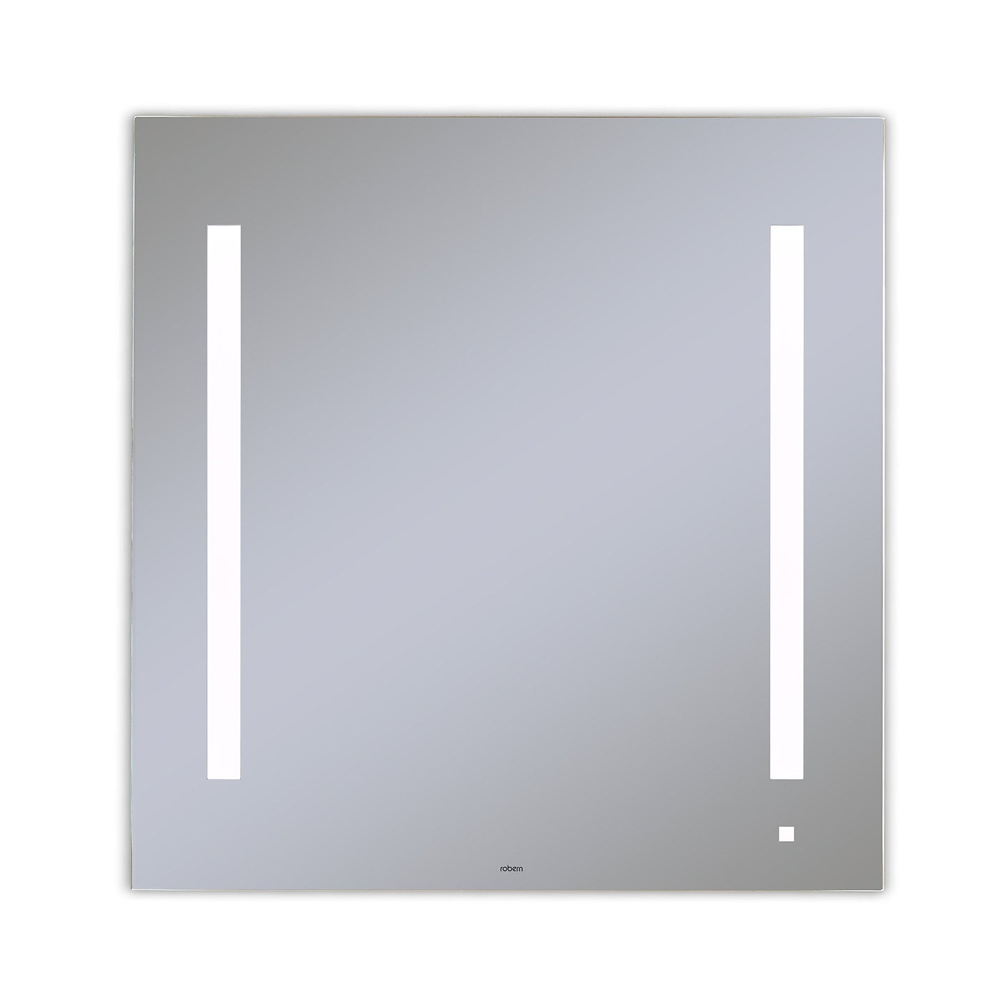AiO 29-1/8" x 29-7/8" x 1-1/2" lighted mirror with LUM lighting at 4000 kelvin temperature (cool light), dimmable, USB charging ports and OM Audio