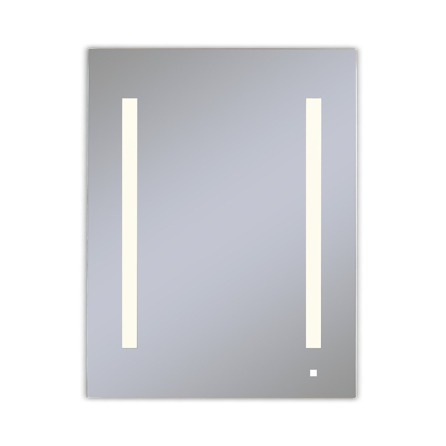 AiO 23-1/4" x 30" x 4" single door lighted cabinet with LED lighting at 2700 kelvin temperature (warm light), dimmable, built-in OM Audio, interior lighting, electrical outlet, USB charging ports, magnetic storage strip, left hinge