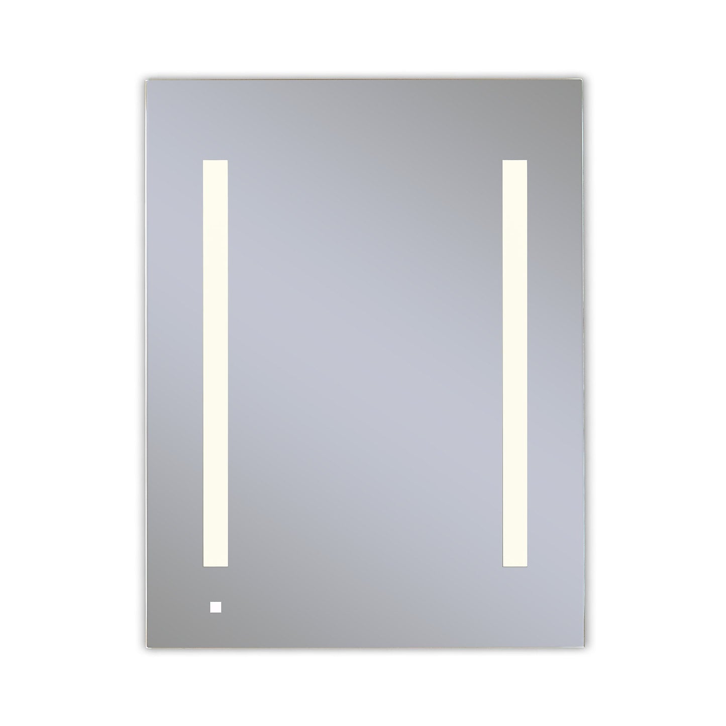 AiO 23-1/4" x 30" x 4" single door lighted cabinet with LUM LED lighting at 2700 kelvin temperature (warm light), dimmable, interior lighting, electrical outlet, USB charging ports, magnetic storage strip and right hinge