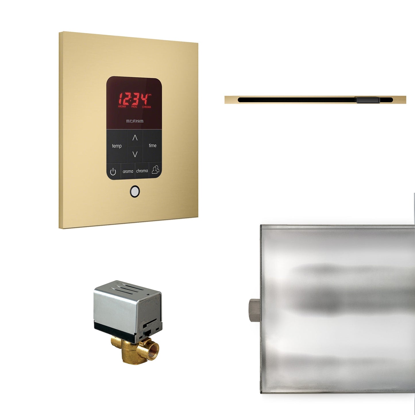 Mr. Steam BBUTLERLSSB Basic Butler® Linear Square in Satin Brass
