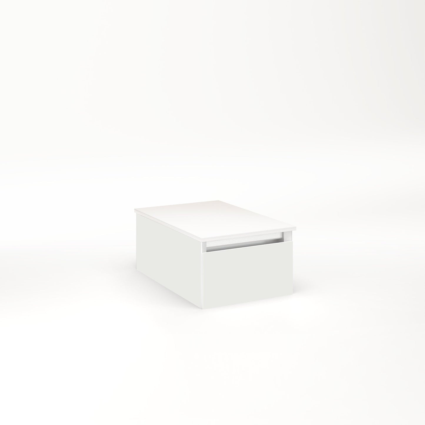Cartesian 12-1/8" x 7-1/2" x 18-3/4" slim drawer vanity in beach with slow-close full drawer and night light in 5000K temperature (cool light)
