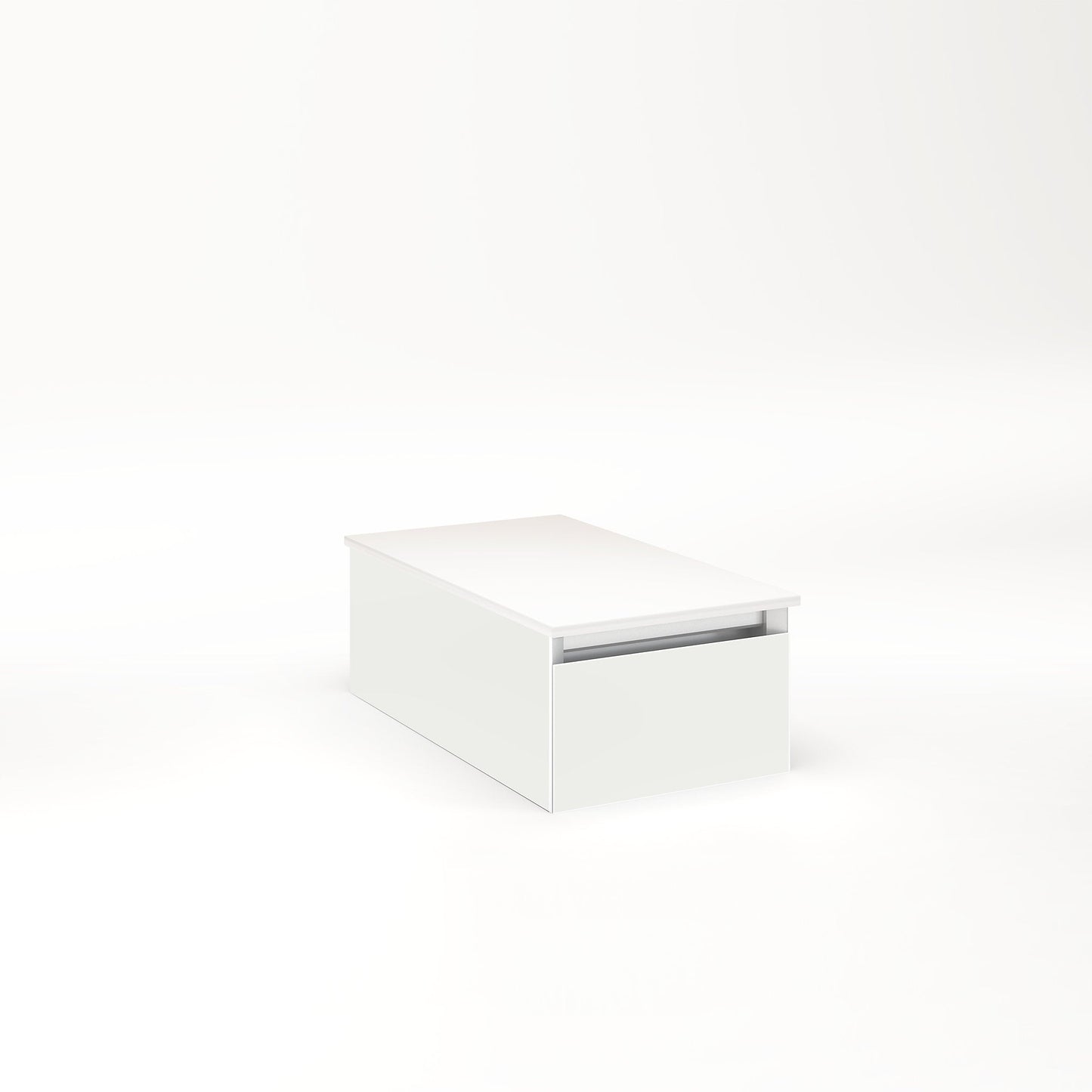 Cartesian 12-1/8" x 7-1/2" x 21-3/4" slim drawer vanity in beach with slow-close full drawer and night light in 5000K temperature (cool light)