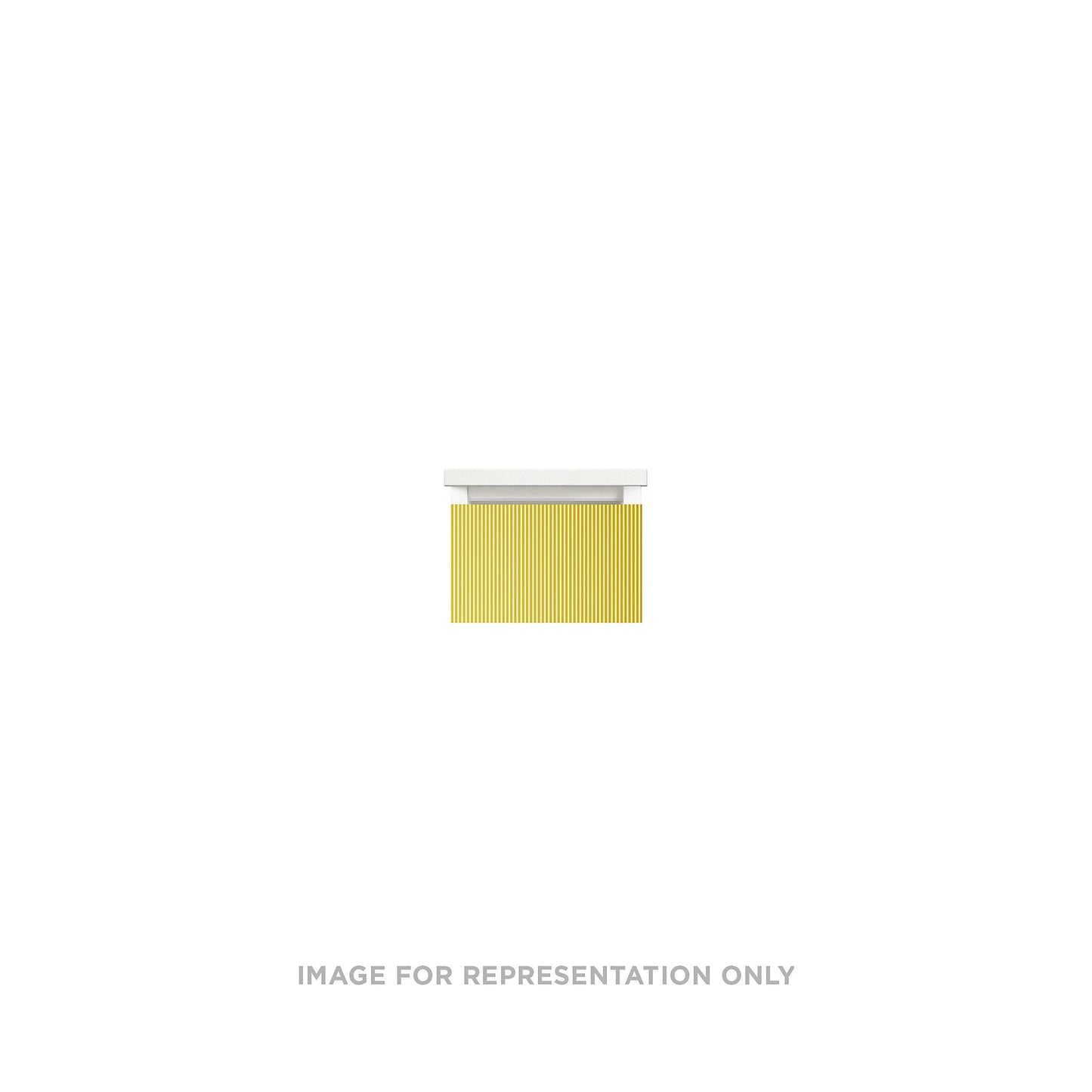 Cartesian 12-1/8" x 7-1/2" x 21-3/4" slim drawer vanity in reeded brass with slow-close full drawer and selectable night light in 2700K/4000K temperature (warm/cool light)