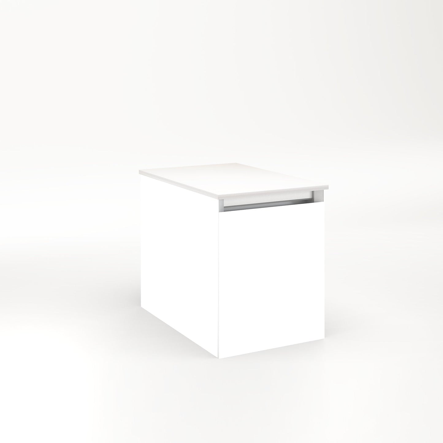 Cartesian 12-1/8" x 15" x 18-3/4" single drawer vanity in white with slow-close full drawer and no night light