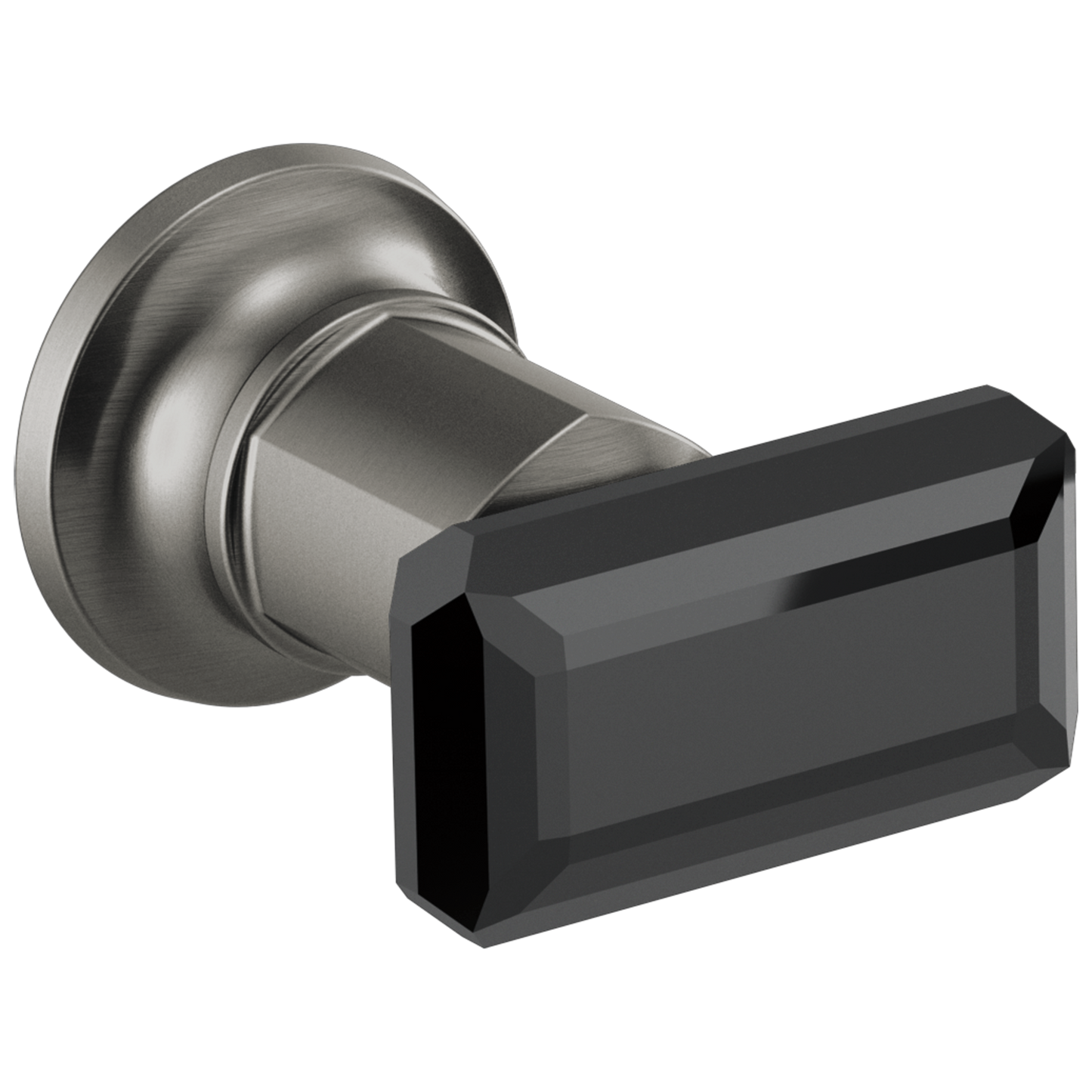 Brizo Invari: Two-Handle Wall Mount Tub Filler Black Crystal Knob Handle Kit