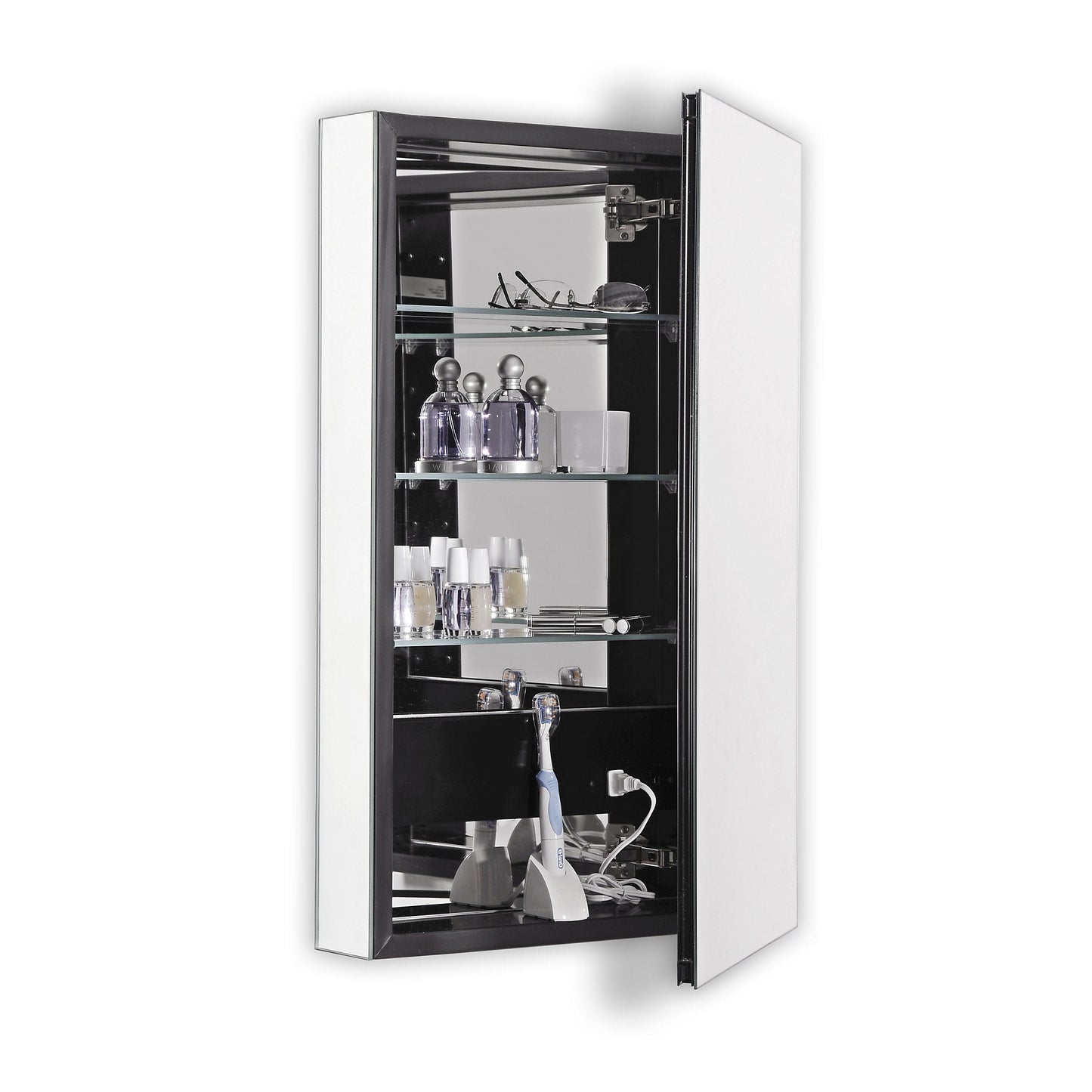 PL Series 19-1/4" x 30" x 4" flat top cabinet with bevel edge, right hinge, black interior, right hinge and electric