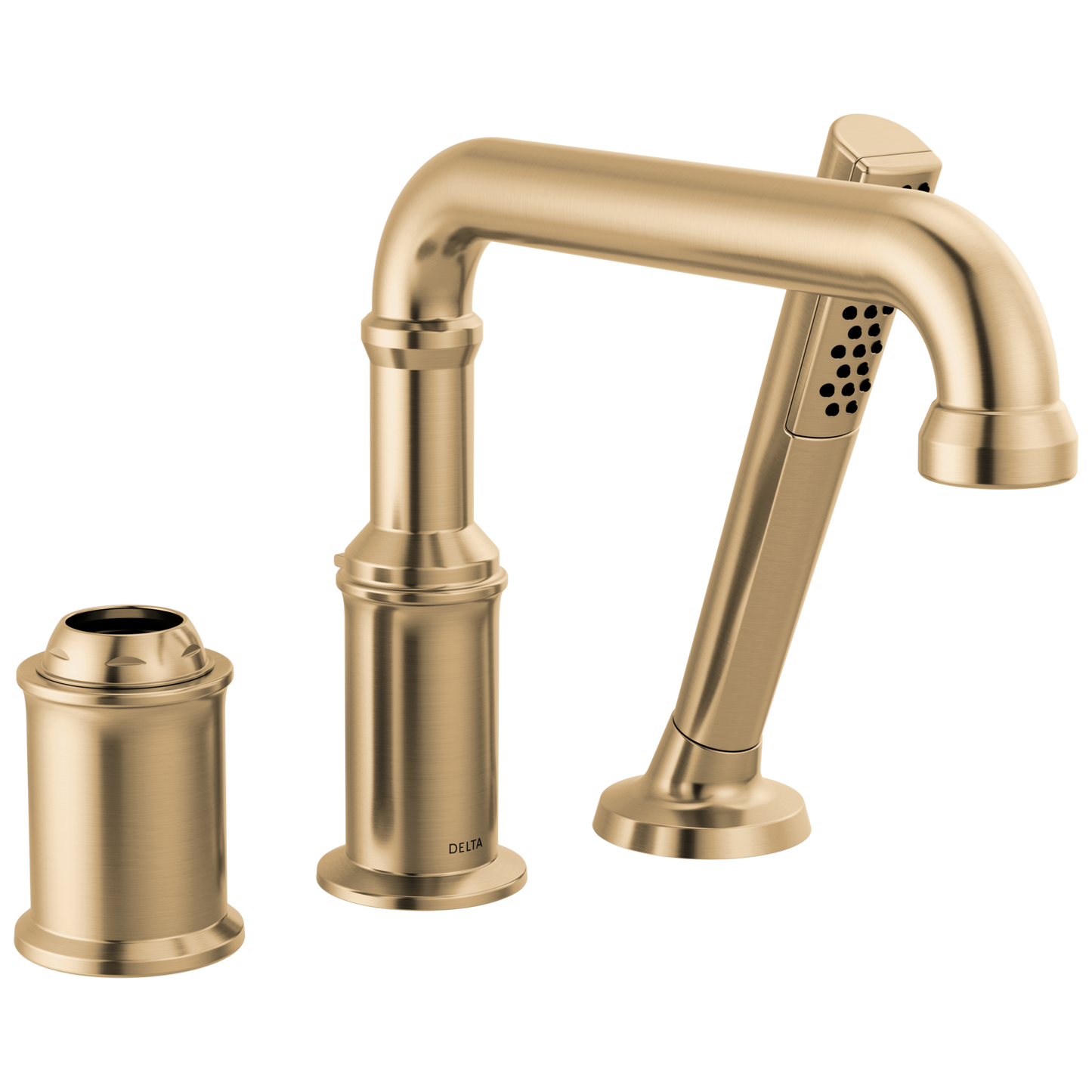Delta Broderick: Three Hole Roman Tub Trim with Hand Shower - Less Handle
