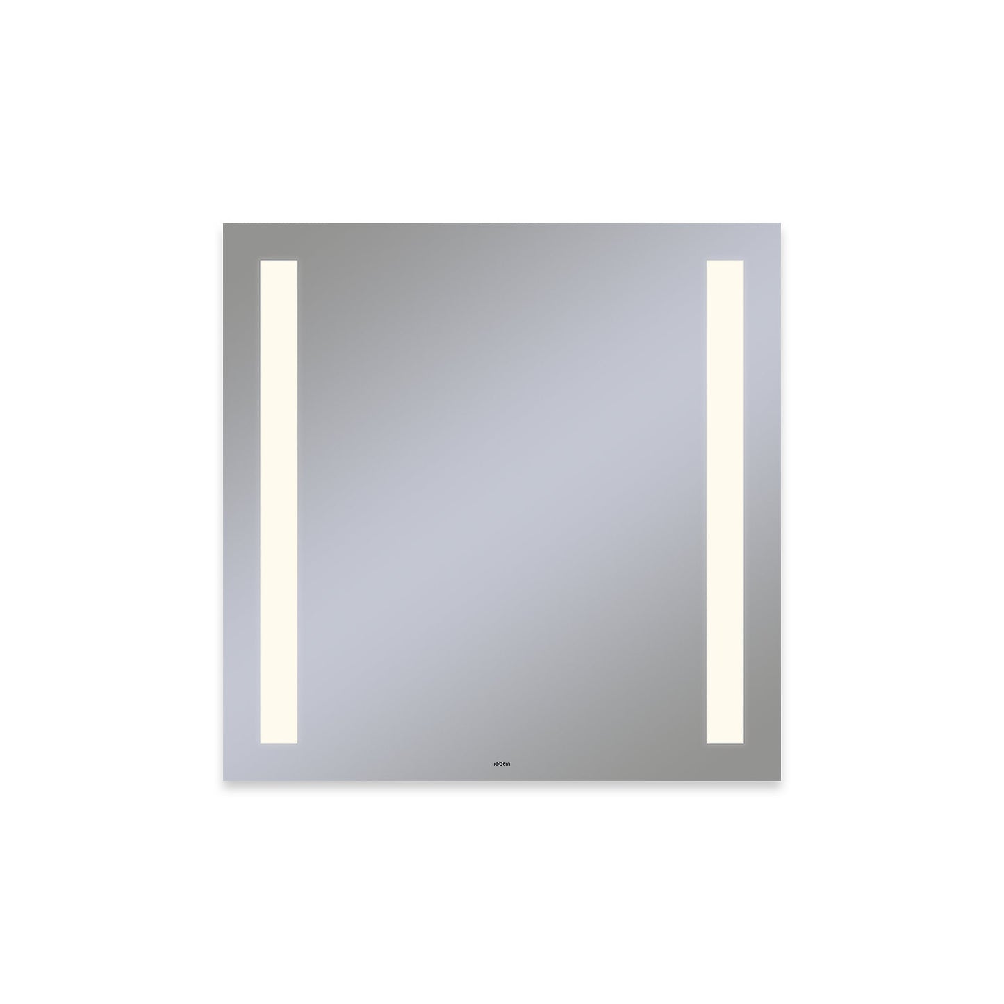 Vitality 30" x 30" x 1-3/4" rectangle lighted mirror with column light pattern, 2700 kelvin temperature (warm light), dimmable and defogger