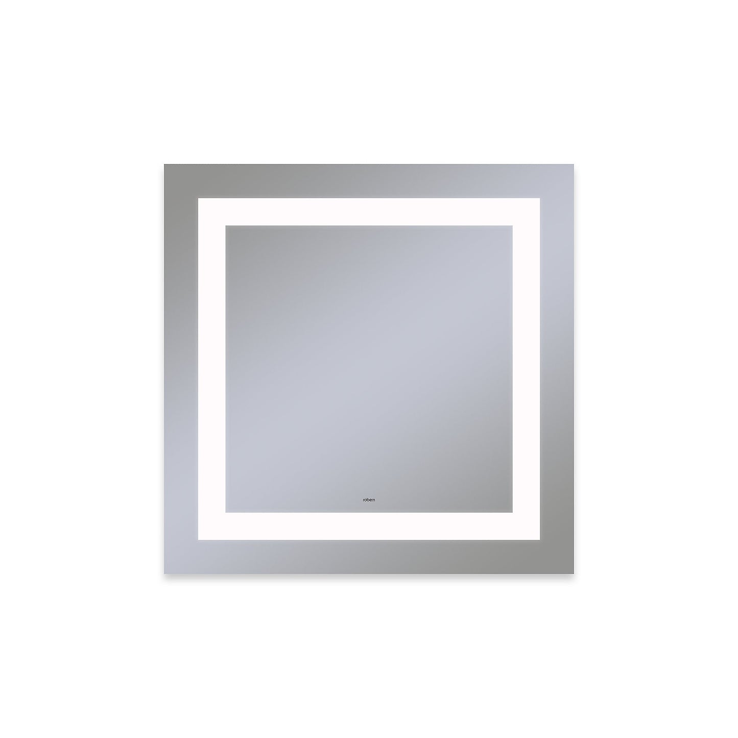 Vitality 30" x 30" x 1-3/4" rectangle lighted mirror with inset light pattern, 4000 kelvin temperature (cool light), dimmable and defogger