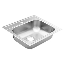 Moen GS201961 25"X22" Steel 20 Gauge Single Bowl Drop In Sink