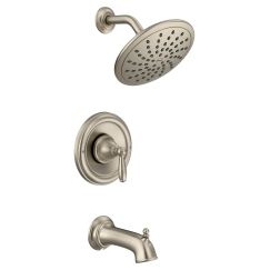 Moen T2253EP Brantford Tub Shower Faucet System with Rainshower Showerhead in Brushed Nickel
