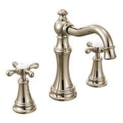 Moen TS42114 Weymouth Two Handle High Arc Bathroom Faucet in Polished Nickel