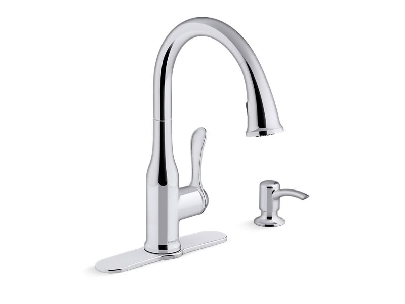 KOHLER K-REC23863-SD Motif Pull-down kitchen faucet with soap/lotion dispenser
