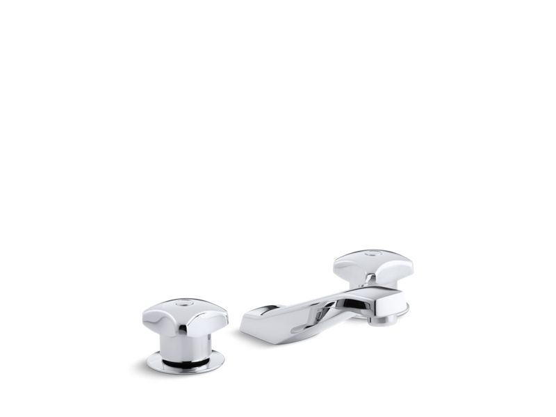 KOHLER 7443-2N-CP Triton 0.5 Gpm Widespread Commercial Bathroom Sink Faucet With Standard Handles, Drain Not Included in Polished Chrome