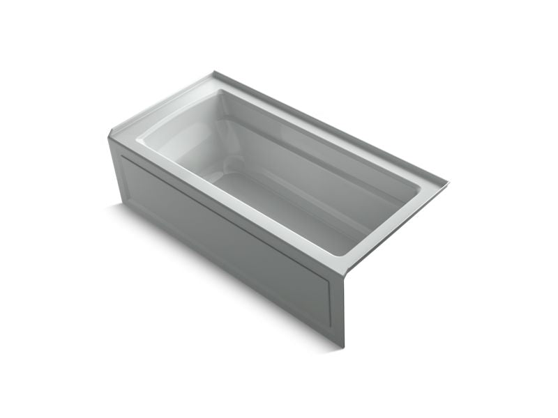 KOHLER K-1949-VBRAW-95 Archer VibrAcoustic 66" x 32" integral apron bath with Bask heated surface, integral flange, and right-hand drain