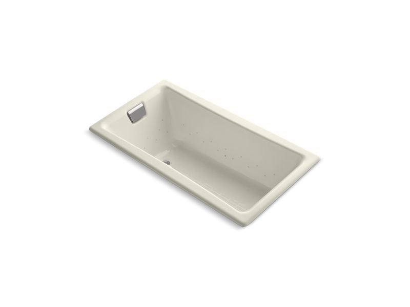 KOHLER K-852-G96-96 Tea-for-Two 60" x 32" drop-in BubbleMassage air bath with Biscuit airjet finish