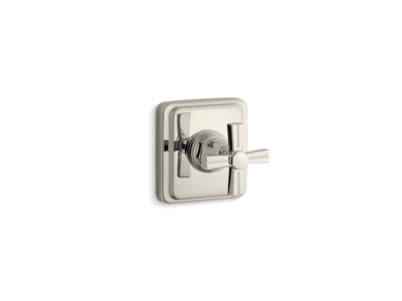 KOHLER T13174-3B-SN Pinstripe Valve Trim With Cross Handle For Volume Control Valve, Requires Valve in Vibrant Polished Nickel