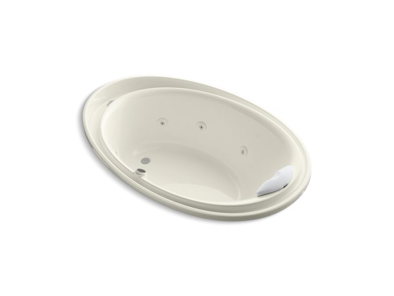 KOHLER K-1110-M-96 Purist 72" x 46" drop-in whirlpool with massage package, reversible drain and heater