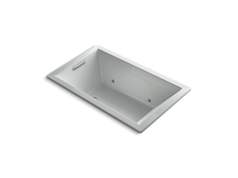 KOHLER K-1849-GVBCW-95 Underscore Rectangle 60" x 36" drop-in VibrAcoustic + BubbleMassage(TM) Air Bath with Bask(TM) heated surface and chromatherapy