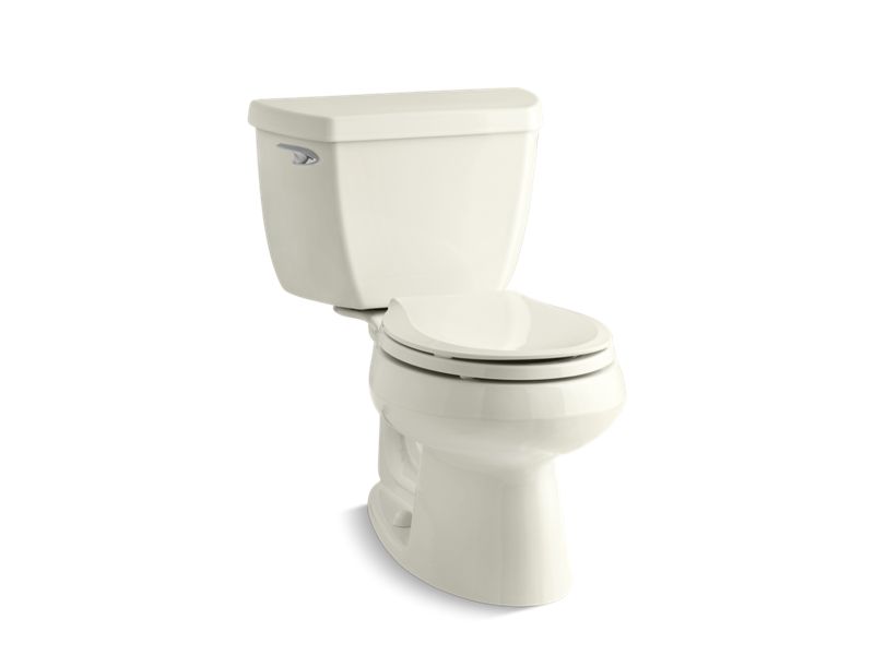 KOHLER K-3577-T Wellworth Classic Two-piece round-front 1.28 gpf toilet with tank cover locks