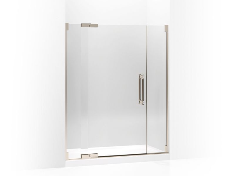KOHLER 705723-L-ABV Pinstripe Pivot Shower Door, 72-1/4" H X 57-1/4 - 59-3/4" W, With 1/2" Thick Crystal Clear Glass in Anodized Brushed Bronze