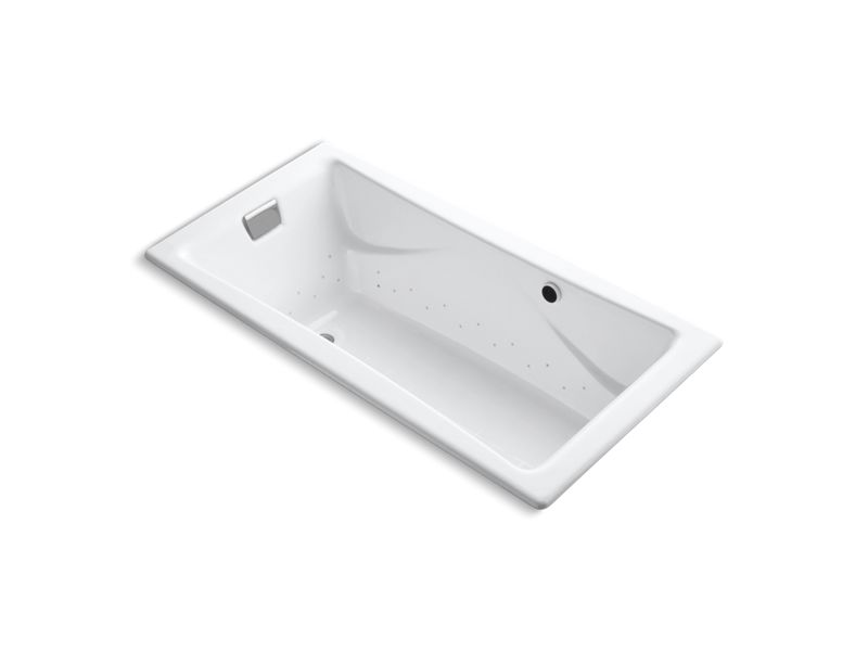 KOHLER K-865-G0-0 Tea-for-Two 72" x 36" drop-in BubbleMassage air bath with White airjet finish