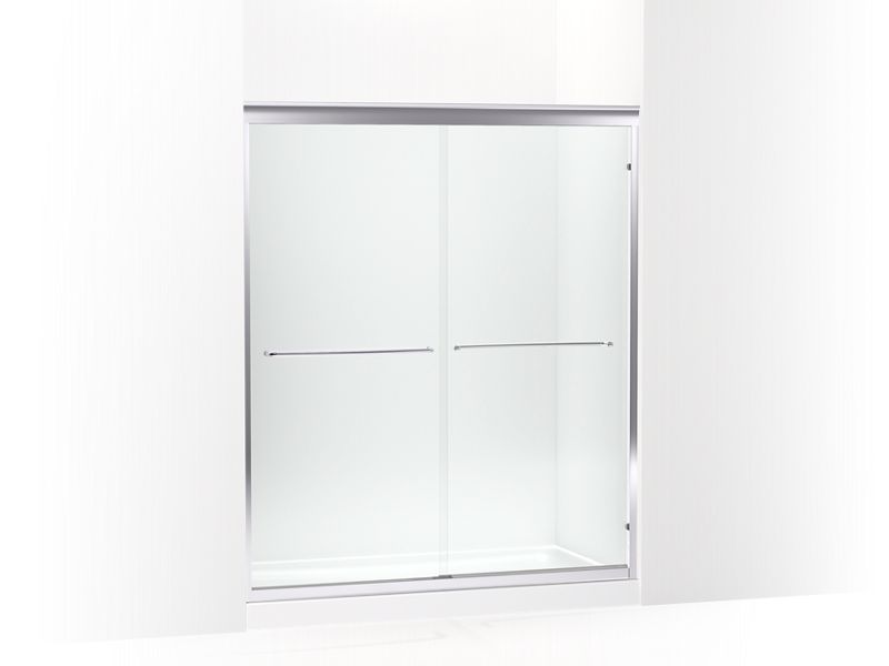 KOHLER K-702206-6G54 Fluence 54-5/8 - 59-5/8" W x 70-9/32" H sliding shower door with 1/4" thick Falling Lines glass