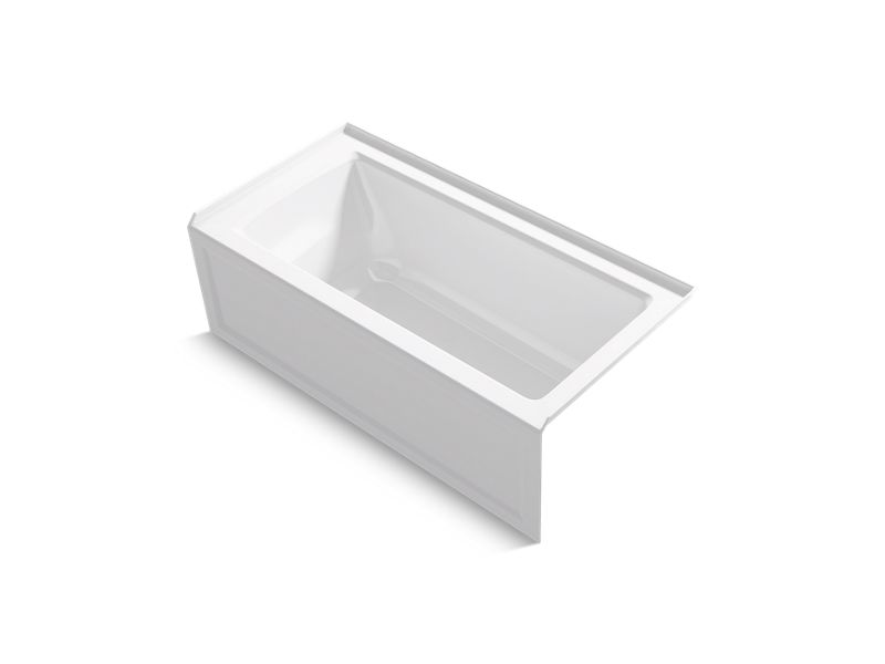 KOHLER 1946-ZW-0 Archer 60" X 30" Alcove Bath With Integral Apron And Right Drain in White