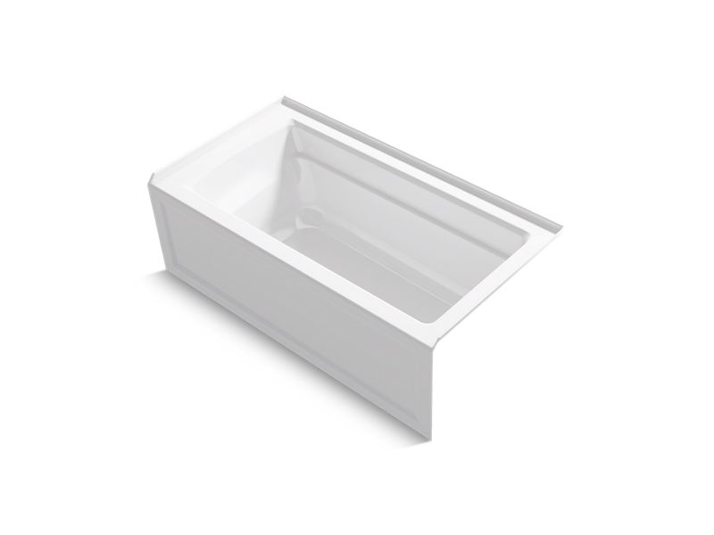 KOHLER 1123-ZV-0 Archer 60" X 32" Alcove Bath With Integral Apron, Right Drain in White
