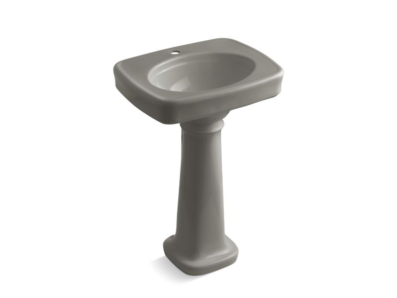 KOHLER 2338-1-K4 Bancroft 24" Pedestal Bathroom Sink With Single Faucet Hole in Cashmere