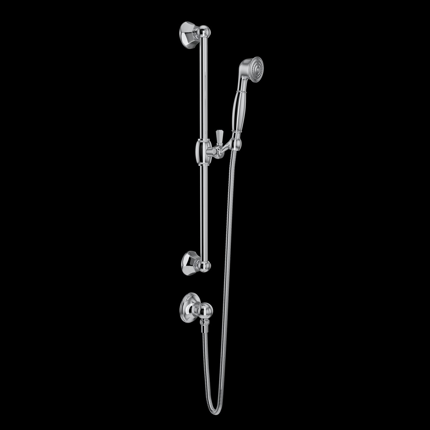 ROHL 1330 Handshower Set With 24" Slide Bar and Single Function Handshower