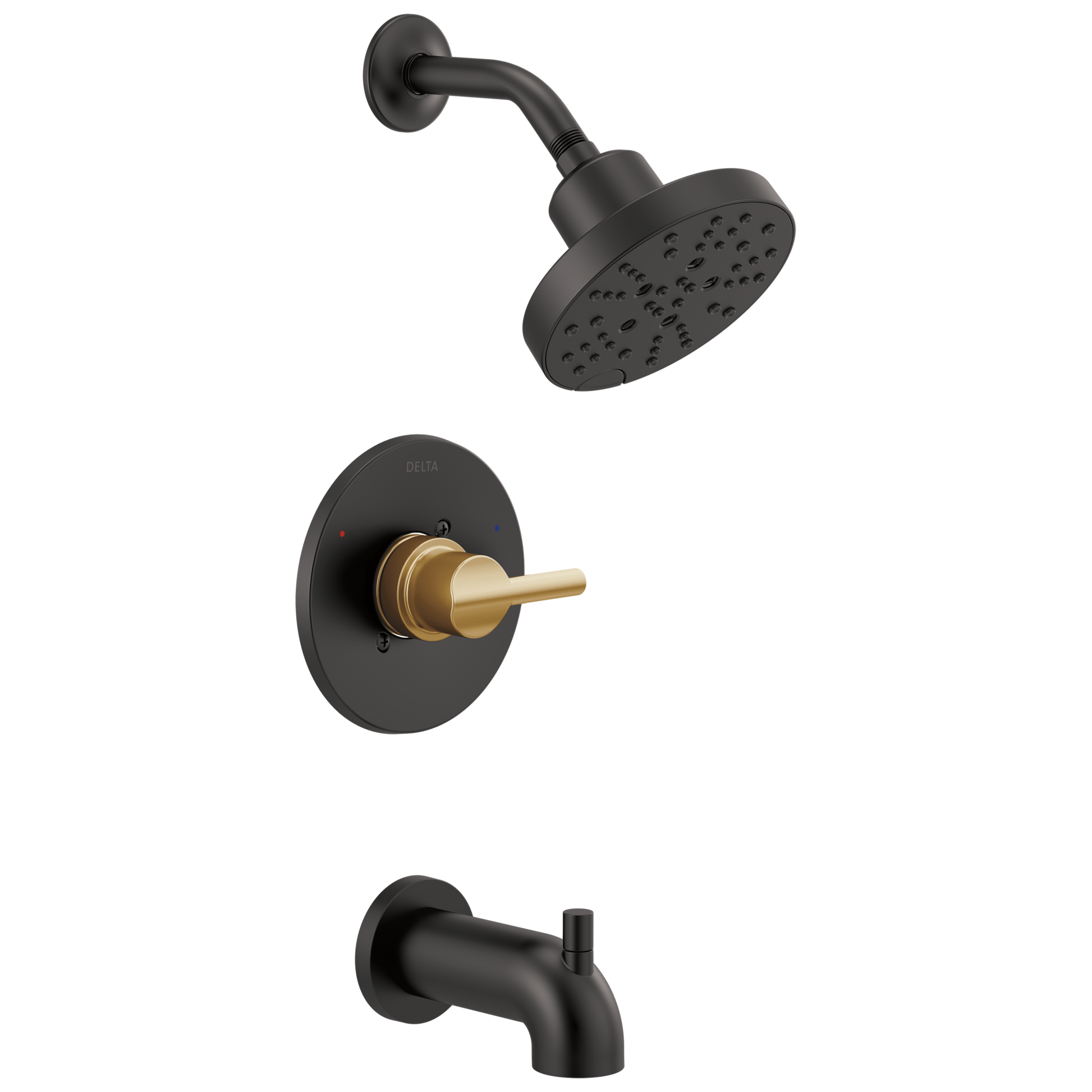 Delta Nicoli 144749 Monitor 14 Series H2Okinetic Tub and Shower - Matte Black / Champagne Bronze