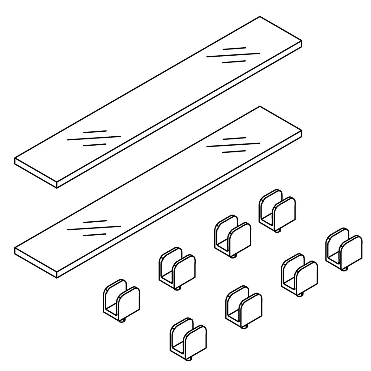 KOHLER K-1479923 Kit, 35" Small Shelf With C Clips