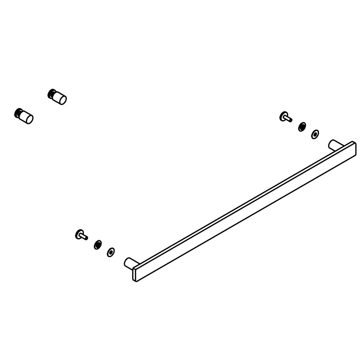 KOHLER K-1505006-01 Towel Bar & 2 Knob Kit