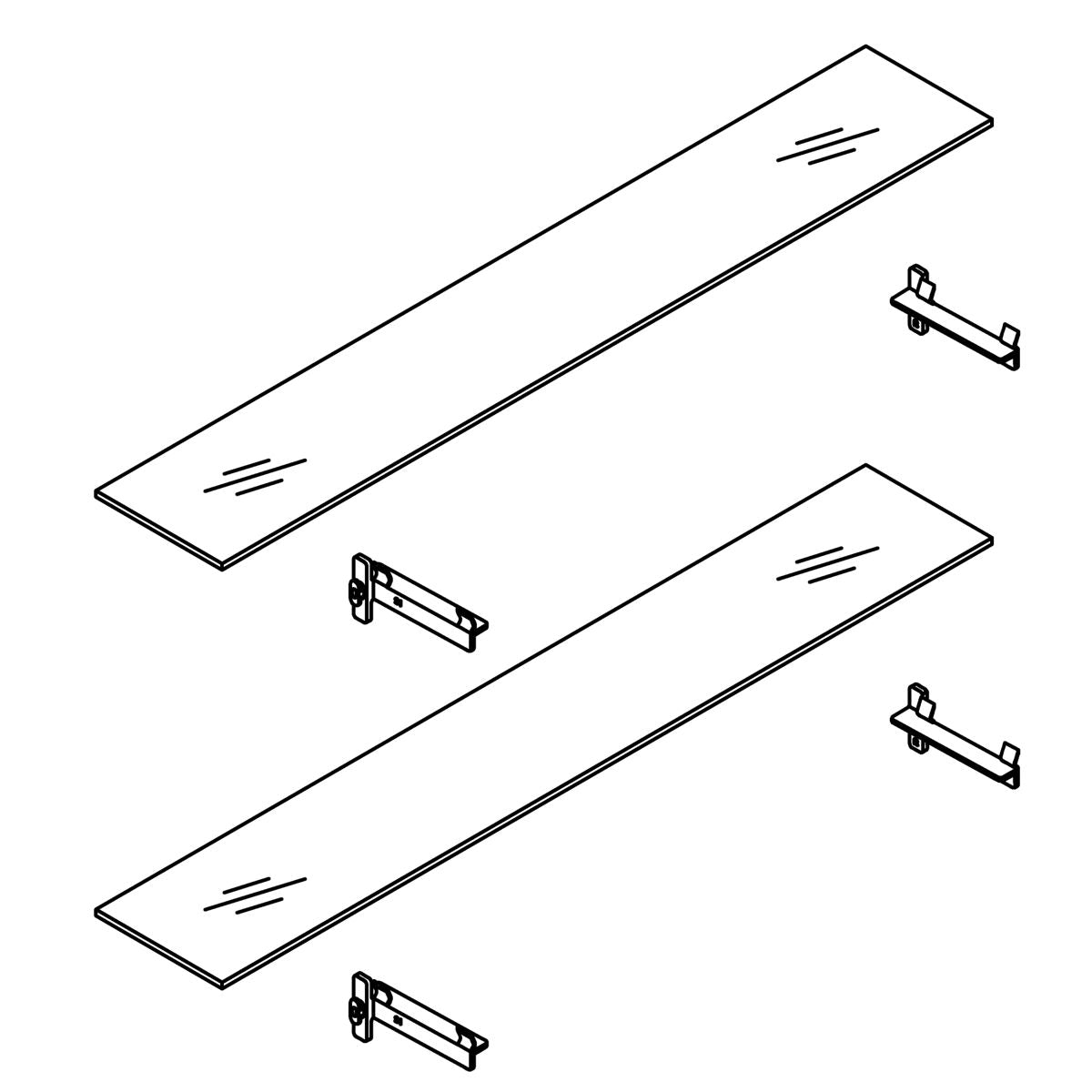 KOHLER K-1538736 Showcase Side Cabinet Glass Shelf Kits