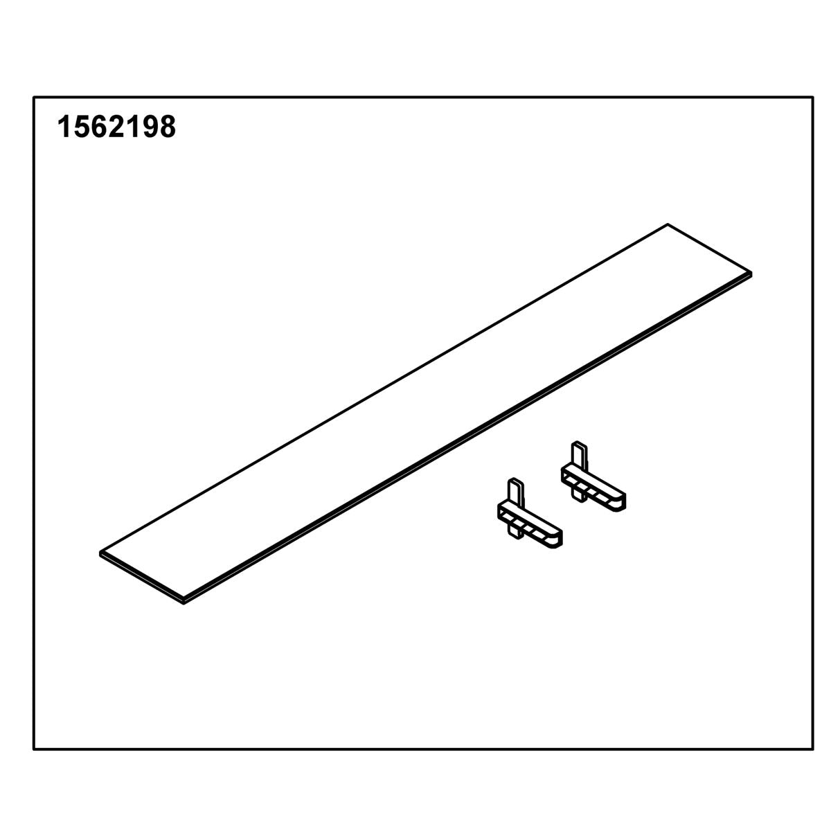 KOHLER K-1562198 Glass Shelf 25" Good (1 Shelf 2 Holders)