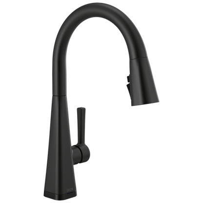 Delta Lenta 19802TLZ Single-Handle Pull-Down Kitchen Faucet with TouchTouch 2O Technology - Matte Black