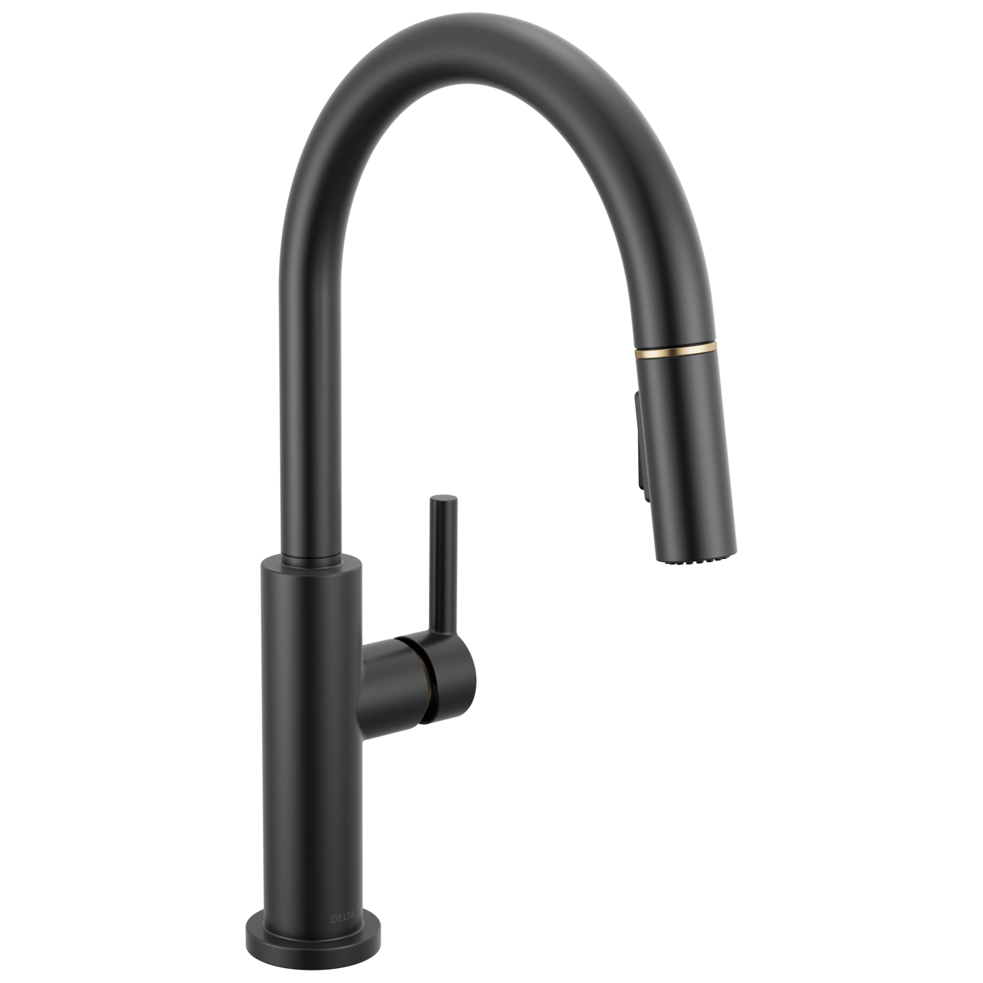 Delta Nicoli 19867LF Single Handle Pull-Down Kitchen Faucet - Matte Black / Champagne Bronze