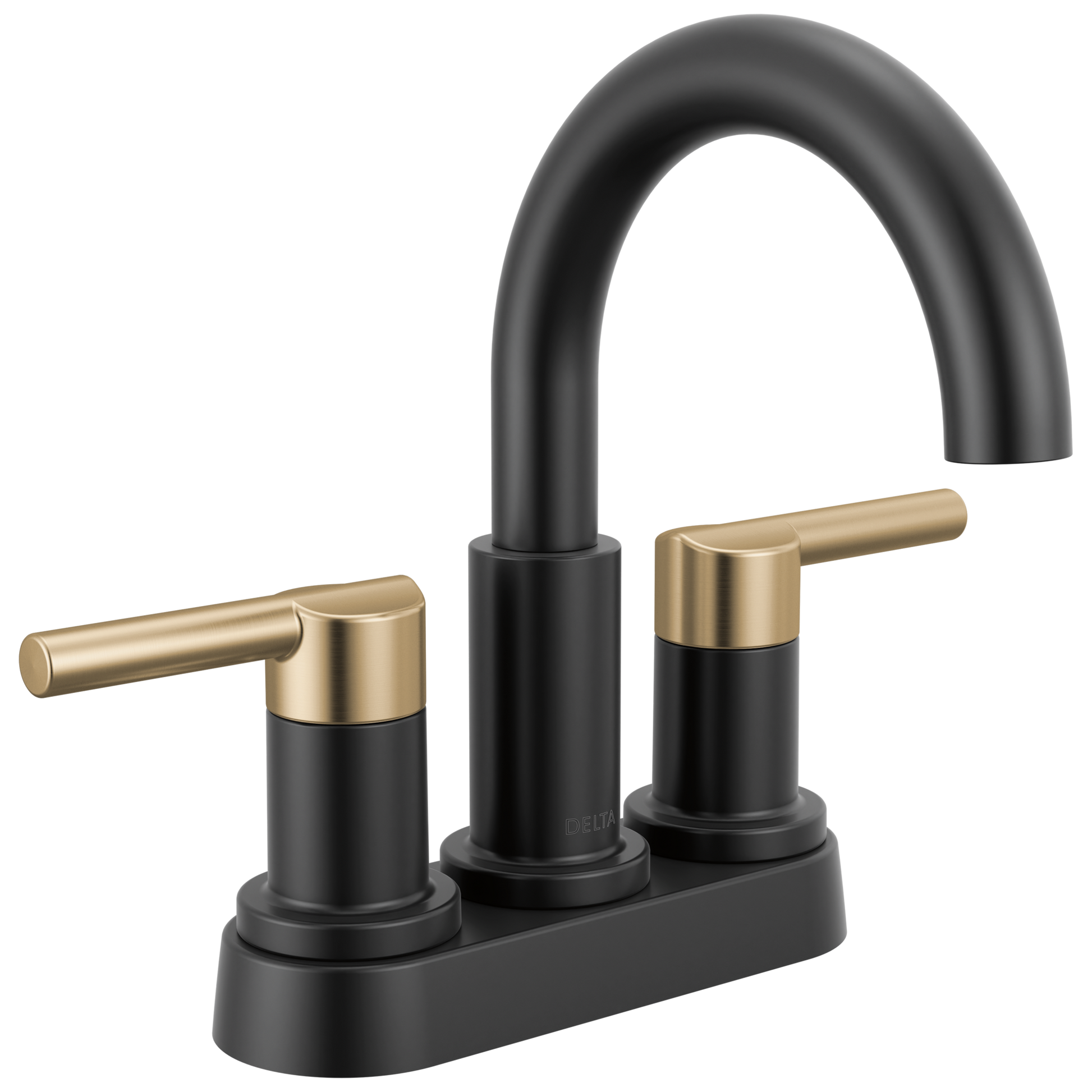 Delta Nicoli 25749LF Two Handle Centerset Bathroom Faucet - Matte Black / Champagne Bronze