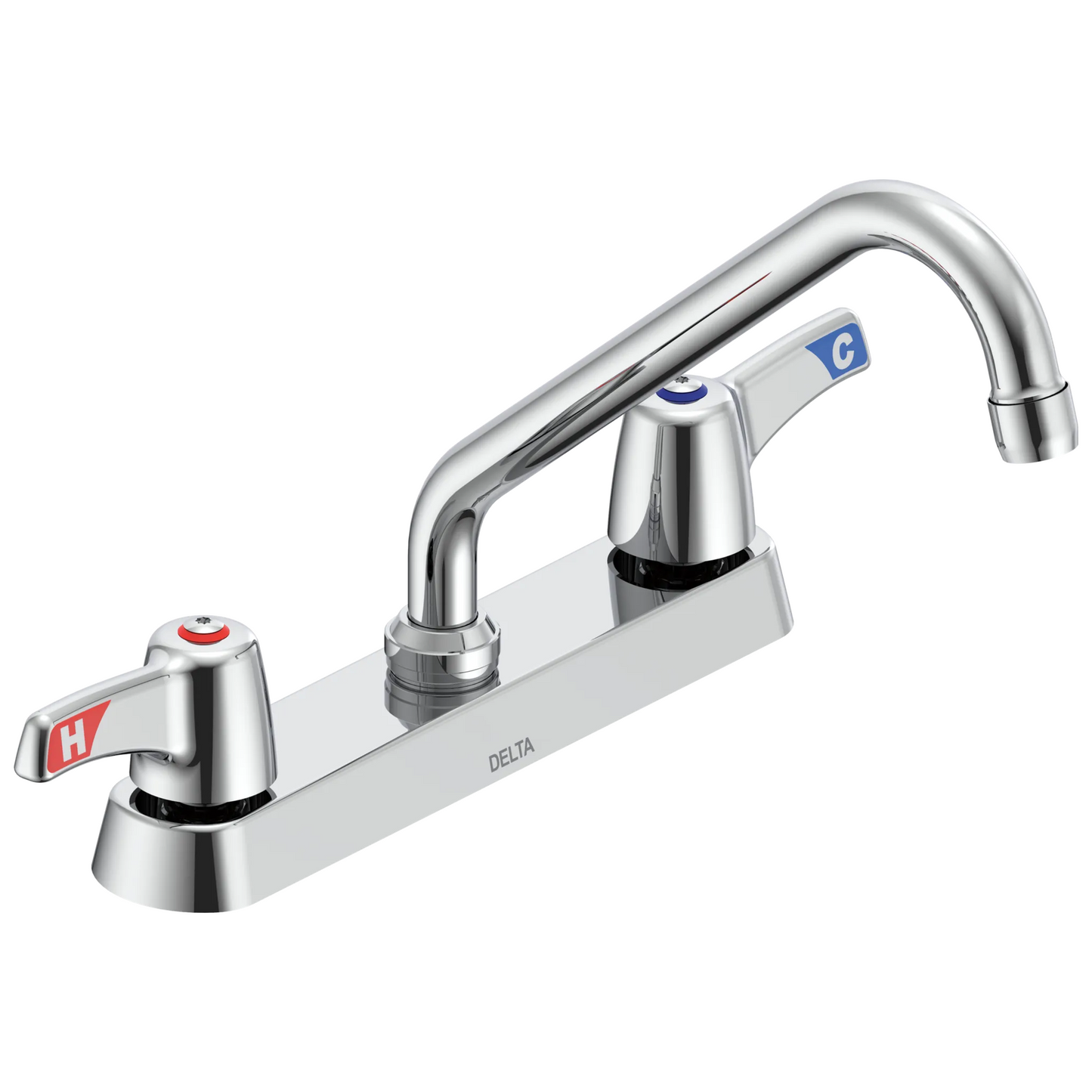 Commercial 26C3 26C3243 Two Handle 8" Cast Deck-Mount Faucet - Chrome