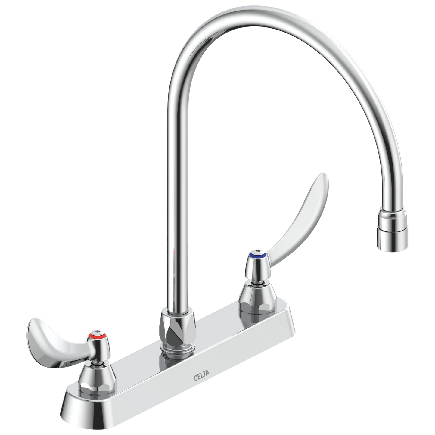 Commercial 26C3 26C3944 Two Handle 8 In Cast Deck-Mount Faucet - Chrome